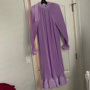 Tibi lavender long pleated dress